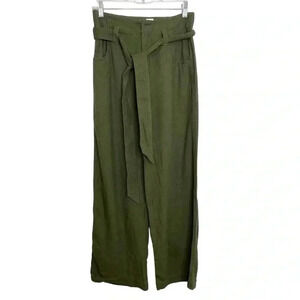 Gap Linen Blend Belted Wide Leg Pants